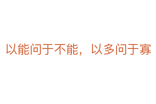 以能問于不能，以多問于寡
