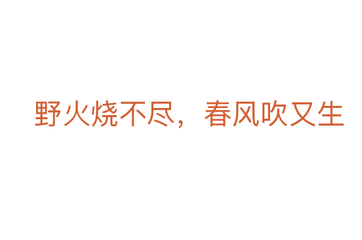 野火燒不盡,春風(fēng)吹又生