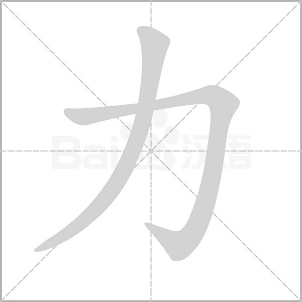 力的筆順動(dòng)畫(huà)演示