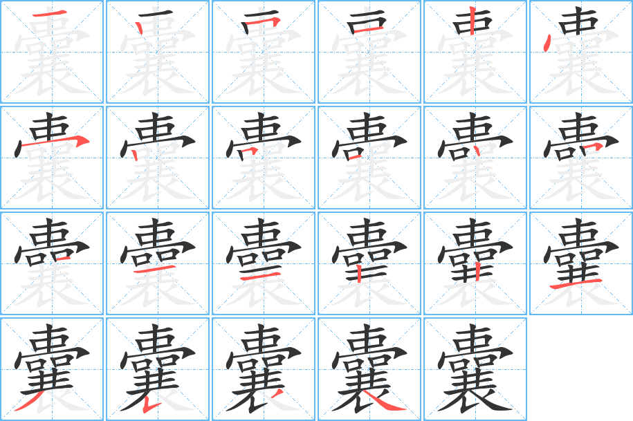 囊的筆順?lè)植窖菔?>
					
                    <hr />
                    <h2>囊的基本信息</h2>
                    <div   id=