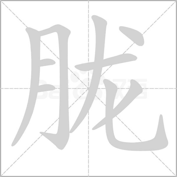 朧的筆順動畫演示
