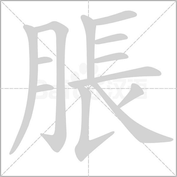 脹的筆順動畫演示