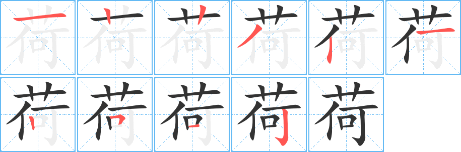 荷的筆順?lè)植窖菔?>
					
                    <hr />
                    <h2>荷的基本信息</h2>
                    <div   id=
