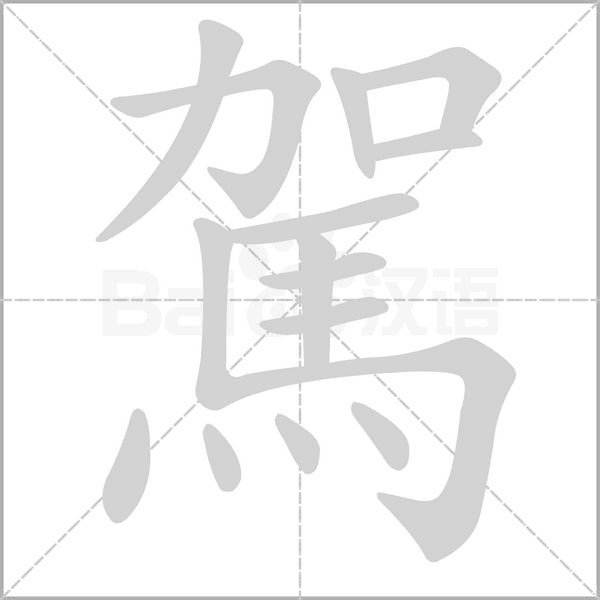 駕的筆順動畫演示